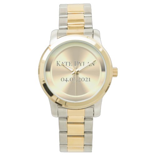 Custom Simulated Engraved Brass Watch