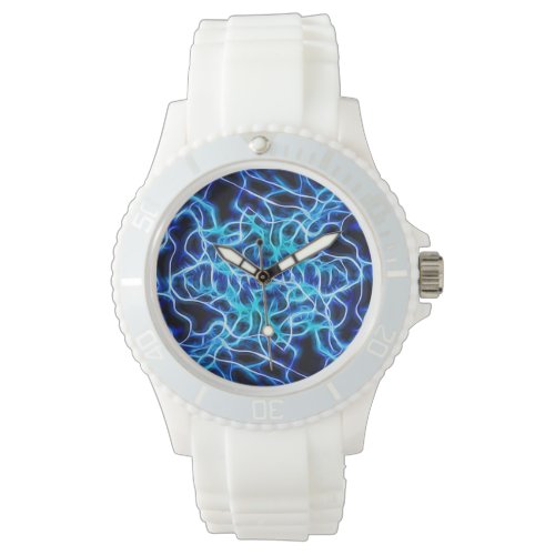 Electric Neon Blue Tesla Coil Lightning Wristwatch
