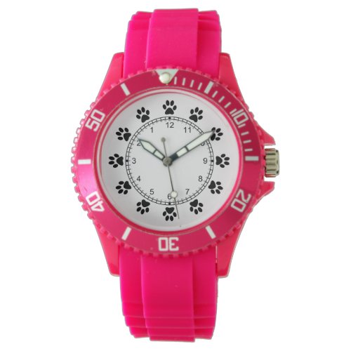 Pet dog paws pink girly watch