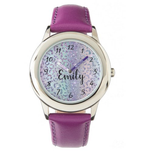 stylish purple leopard luxury personalized  watch
