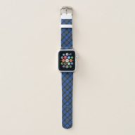 Isle of Skye Blue Tartan Plaid Pattern Apple Watch Band