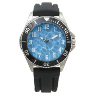 White Sports Numbers Aqua Blue Swimming Pool Photo Watch
