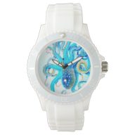 Blue colorful Octopus Watch