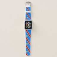 Congo-Kinshasa Flag Apple Watch Band