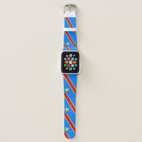 Congo-Kinshasa Flag Apple Watch Band