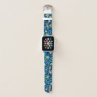 Makapuu Beach Hawaiian Batik Navy and Turquoise Apple Watch Band