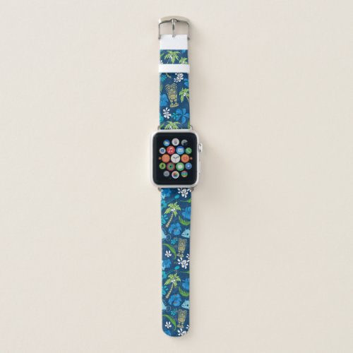 Makapuu Beach Hawaiian Batik Navy and Turquoise Apple Watch Band
