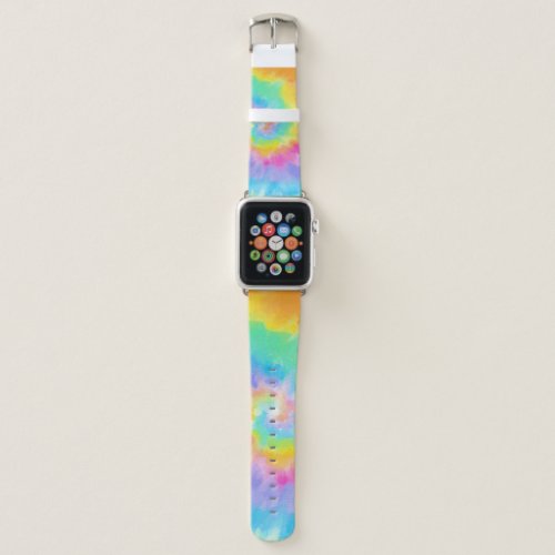 Rainbow Watercolor Tie Dye  Apple Watch Band