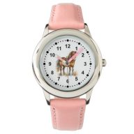 Cute Whimsical Brown Pony Horse Kids Watch