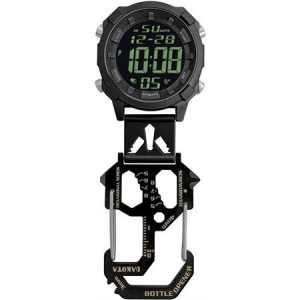 Dakota 3021 Digital Multi Tool Clip Black Watch with Stainless Case Back