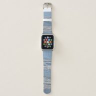 Blue torn denim jeans texture background. Stylish, Apple Watch Band