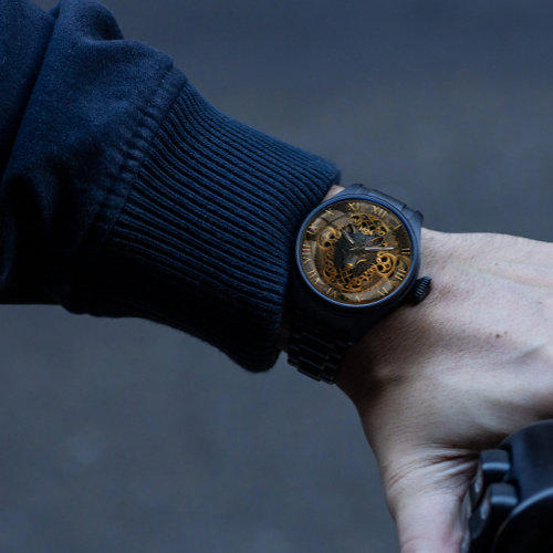 Wilderness Wolf Art With 3D Face  Watch