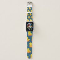 yellow rubber duck seamless pattern. Vintage illus Apple Watch Band