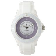 Custom Golf Ball Sports Golfer Quote Purple Chic Watch