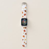 Fall maple leaves pumpkins candy corn pattern apple watch band