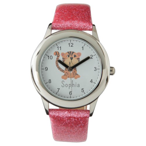 Girls Cute Jungle Tiger Kids Watch