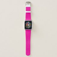 Neon Pink Solid Color Apple Watch Band