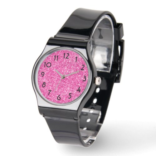 Pretty Hot Pink Luxury Glitter Watch