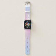 Elegant modern stylish ombre blue glitter rainbow apple watch band