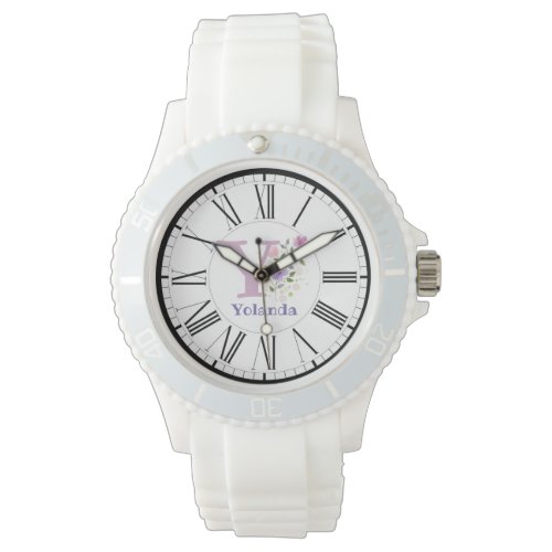 Roman Numeral Design with Initial and Name Watch