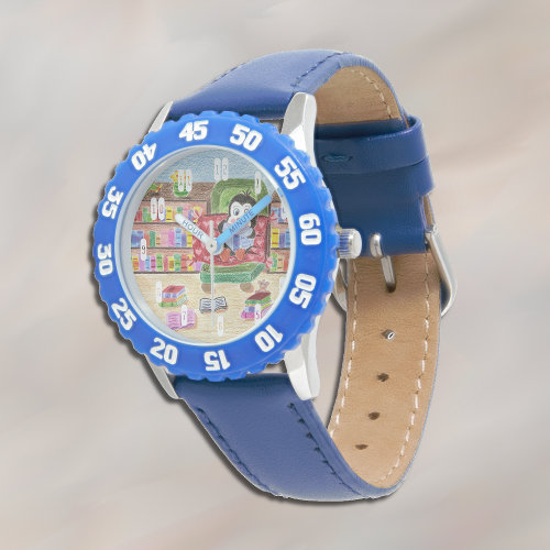 Smart reading penguin blue kids watch