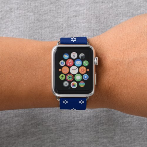 White Star of David Navy Blue Apple Watch Band