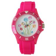 Colorful spiral flowers watch