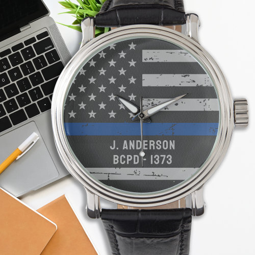 Thin Blue Line – USA American Flag – Police Watch