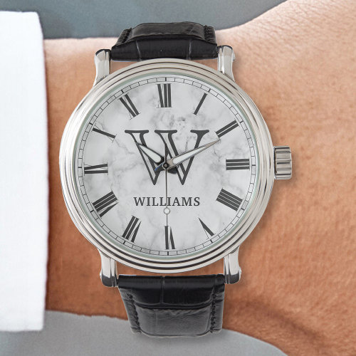 White Marble Stone Pattern Watch