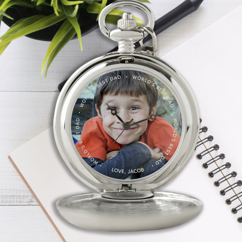 World's Best Dad Photo Pocket Watch