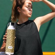 Leopard Print Custom Name Water Bottle