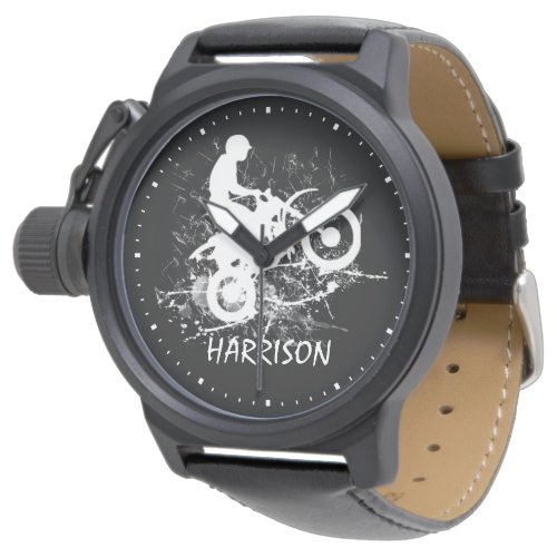 Motocross Dirt Bike Sports Terminology Typography Watch