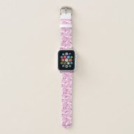 Ice Skates Pattern Pink Figure Skater's Apple Watch Band