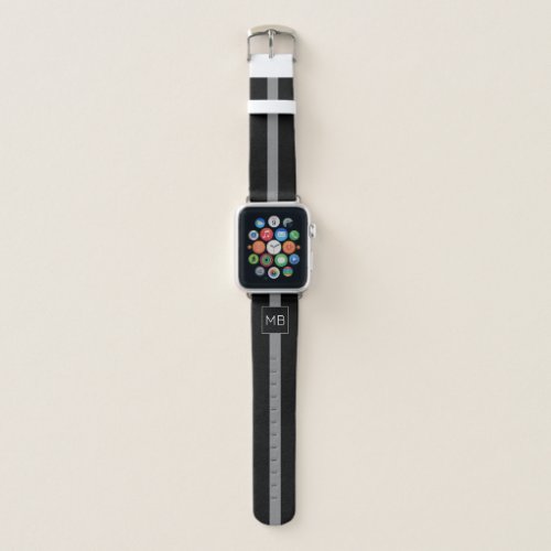 Personalized Thin Silver Line Correctional Officer Apple Watch Band