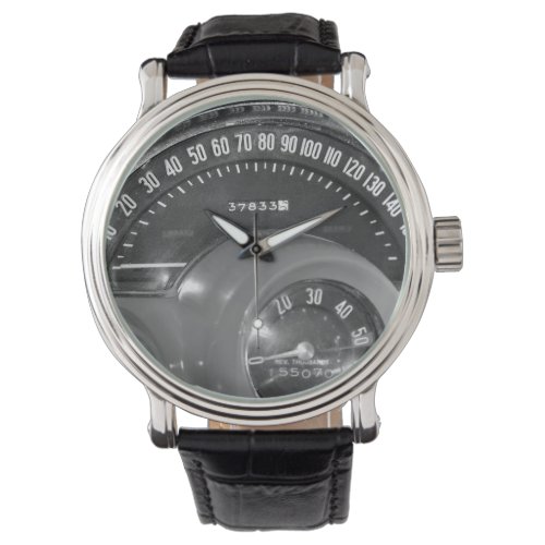 1958 Classic Sports Car Speedometer (Monochrome) Watch