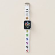 Colourful Paw Prints Apple Watch Band