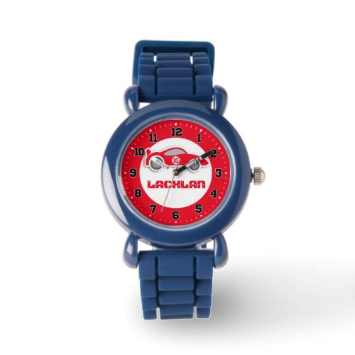 Fun kids red car add your name &amp; age wrist watch