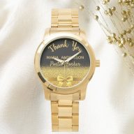 Retirement Postal Worker black gold thank you Watch