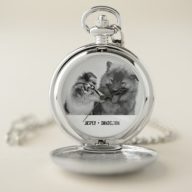 Simple, Modern Custom Pet or People Photo Pocket Watch