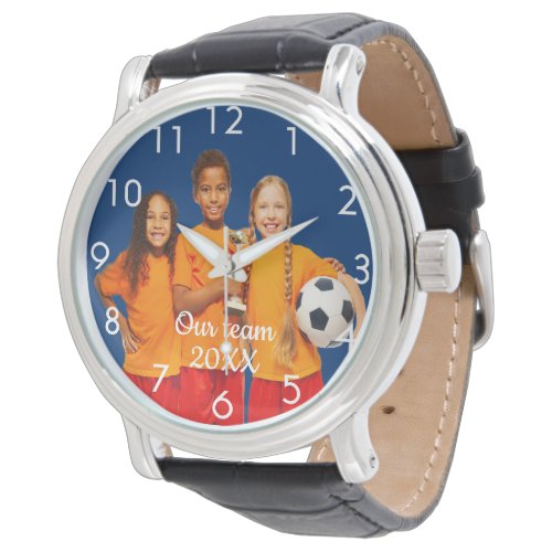 Sports team photo keepsake watch