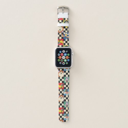 LOONEY TUNES™ Characters on Black &amp; White Checker Apple Watch Band