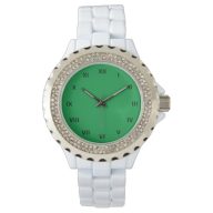 Luxury Roman number style Rhinestone White Enamel Watch