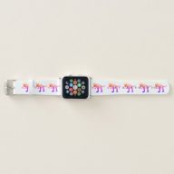 Pink T-Rex Dinosaurs With Tennis Rackets Apple Watch Band